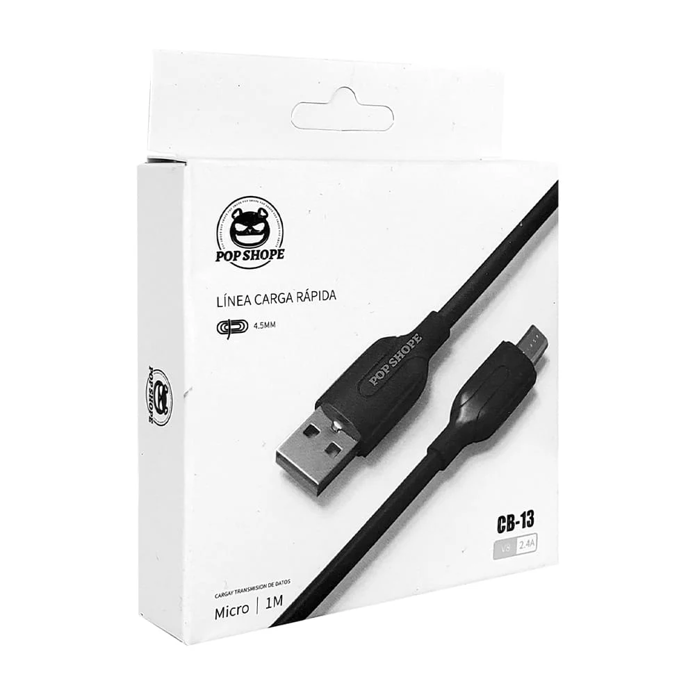 Cable para carga rápida 2.4a de 1 metro con entrada v8 a usb, varieda…
