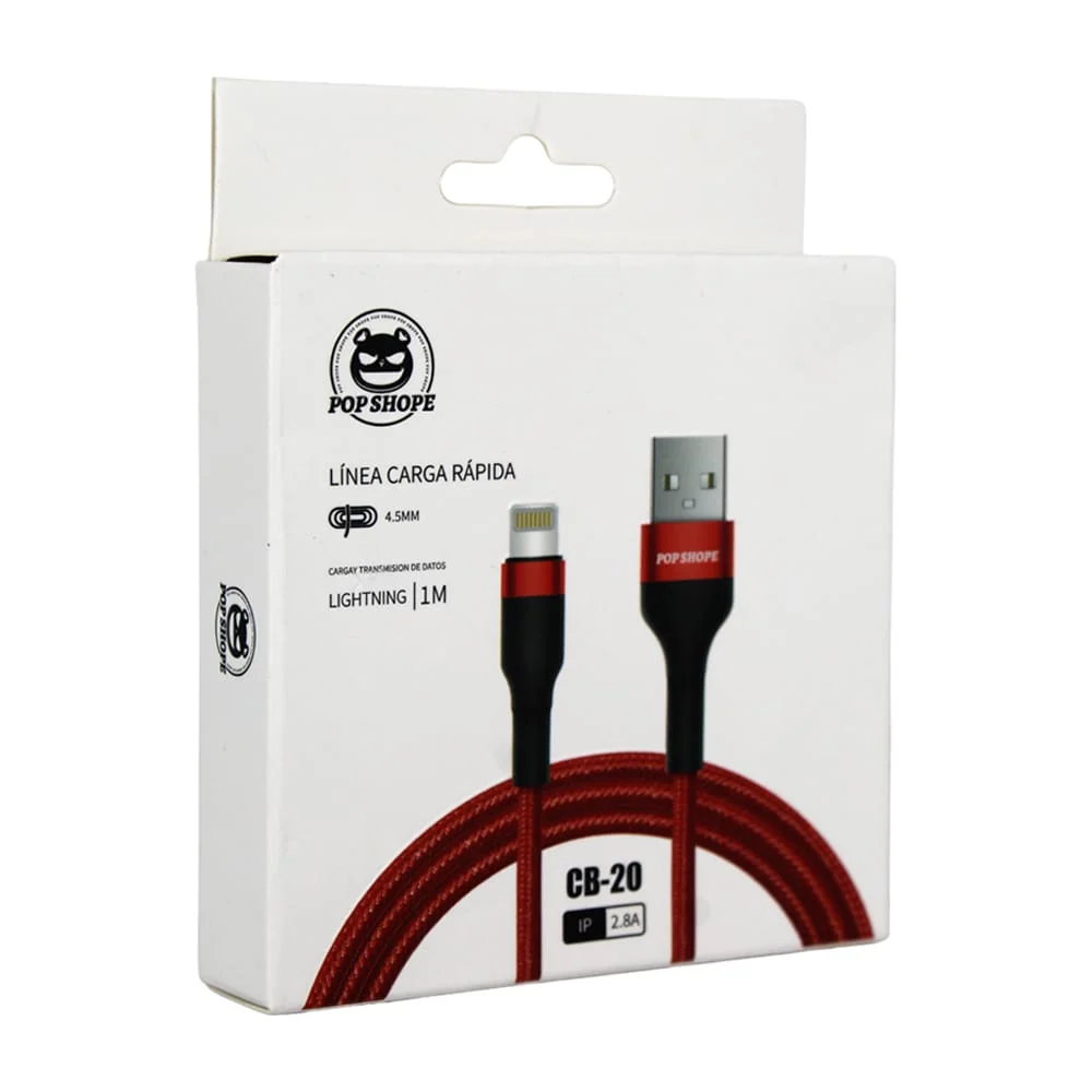 Cable de carga rápida con entrada usb a lightning, 1m, 2.8a, 4.5mm, v…