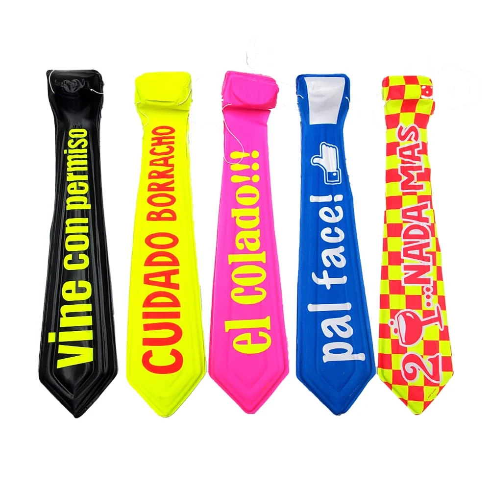 Paquete de 12 corbatas con temática para fiesta, con frases divertida…