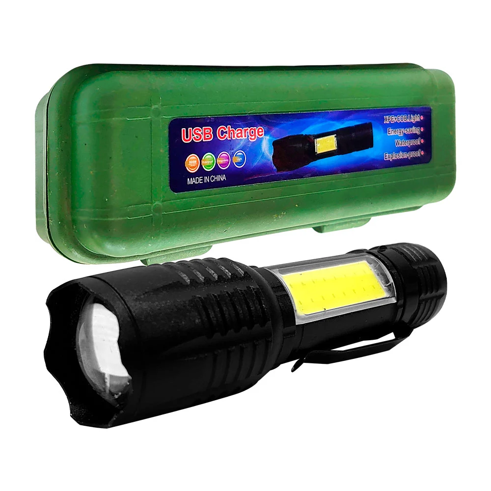 Lámpara de mano mediana, recargable, led con 3 modos de iluminación y…