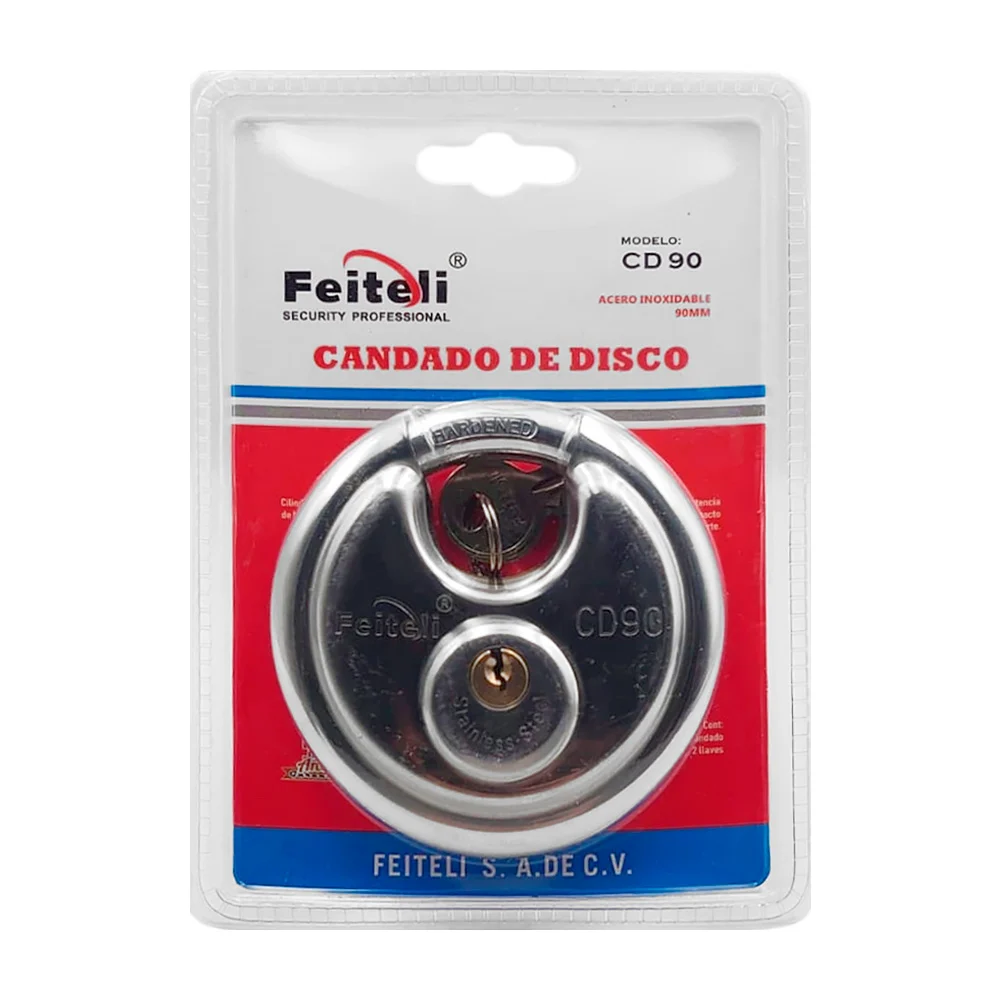 Candado de disco, acero sólido de alta resistencia, alta resistencia …