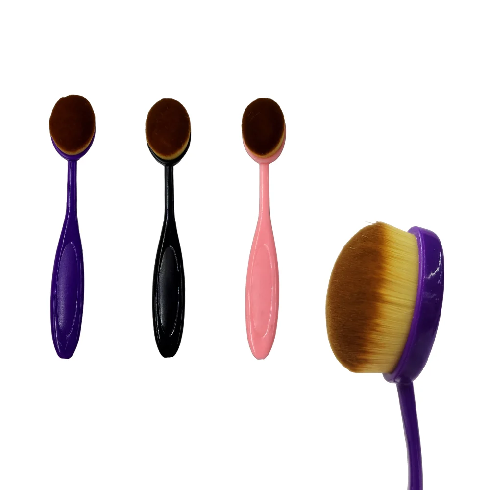 Brocha oval para maquillaje con mango ergonómico, variedad de colores…