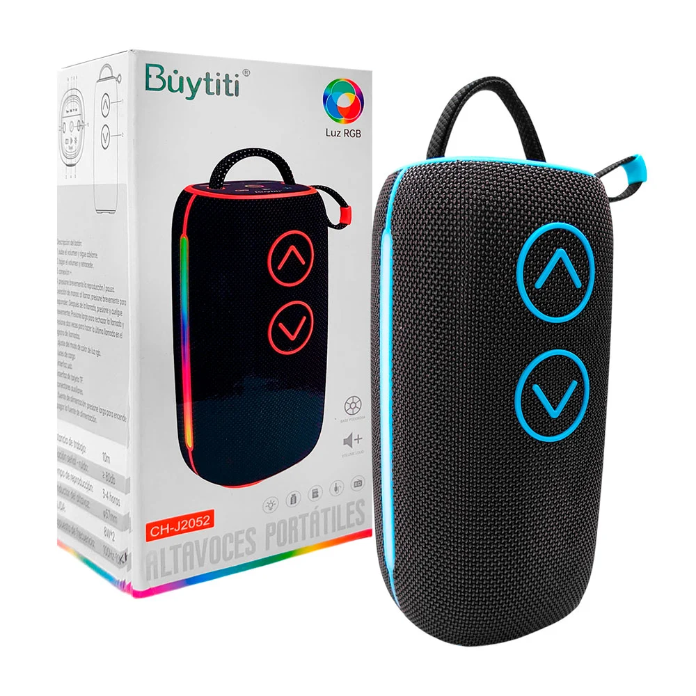 Bocina / altavoz cilíndrico bluetooth buytiti con radio fm, puerto us…