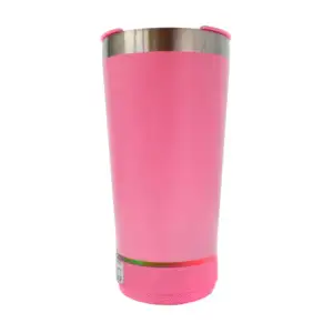 Vaso termo de acero inoxidable con tapa semiabierta, destapador y boc…