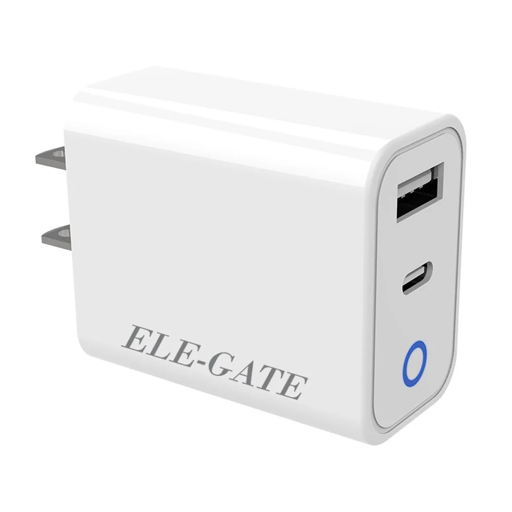 Cargador de pared 2 en 1 tipo C a tipo C de 1M y entrada USB de 20w c…