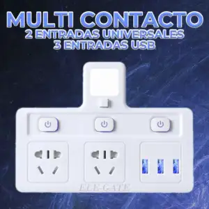Enchufe de pared con multicontacto de 2 enchufes tomacorrientes, 3 pu…