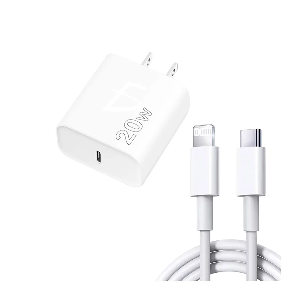Cubo cargador con puerto usb-c de 20 watts + cable con entrada lightn…