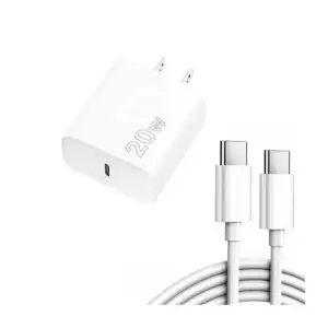 Cubo cargador con puerto usb-c de 20 watts con cable tipo c a tipo c …