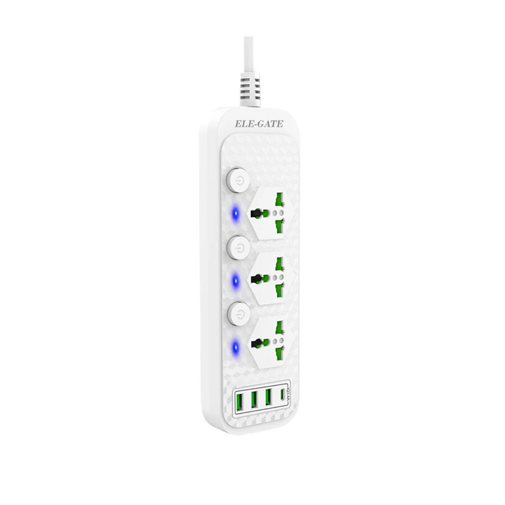 Multicontacto universal con 3 enchufes, 3 puertos usb y 1 puerto usb-…