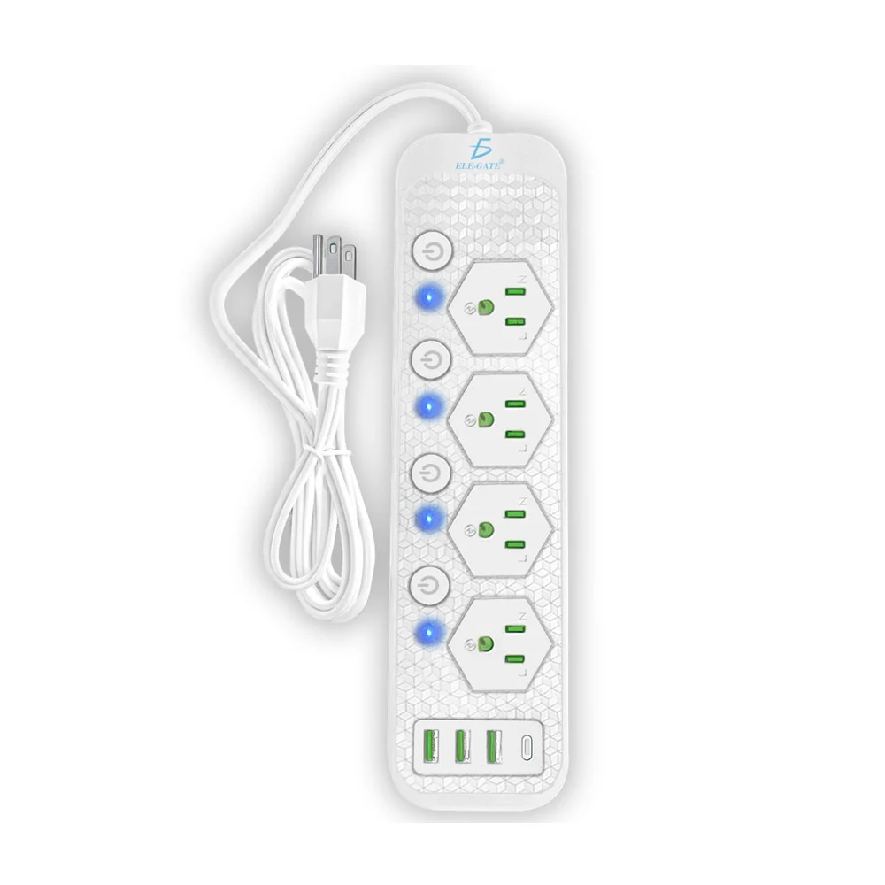 Multicontacto universal con 4 enchufes, 3 puertos usb y 1 puerto usb-…