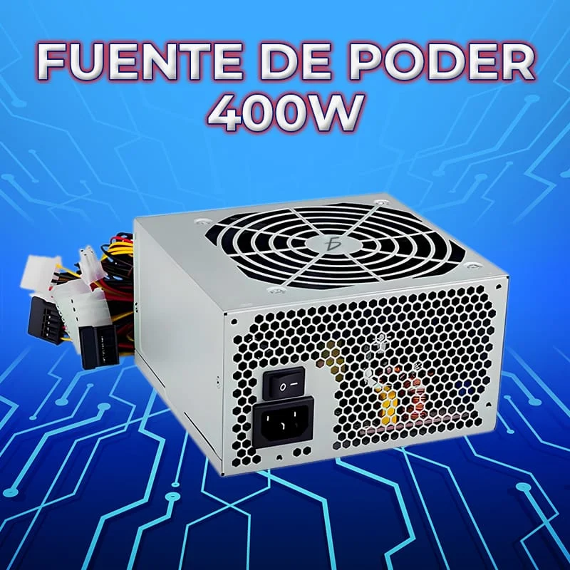 Fuente de alimentación ele-gate para pc con ventilador de 400w / ch.4…