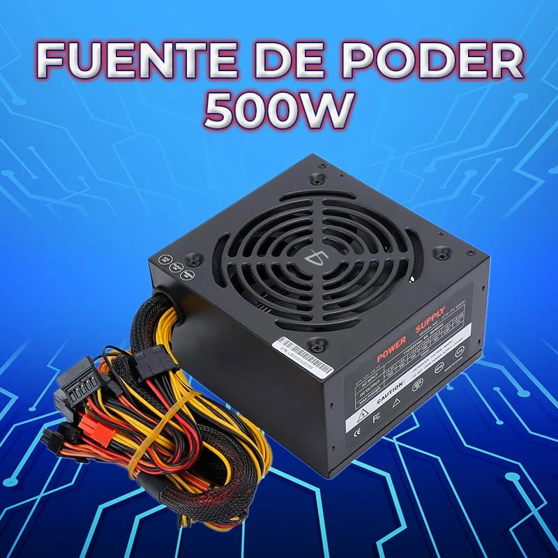 Fuente de alimentación ele-gate para pc con ventilador de 500w / ch.4…