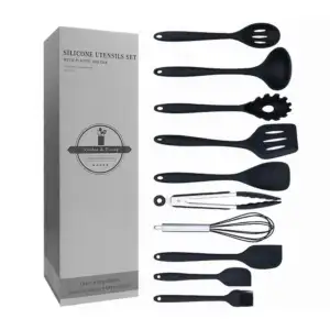 Juego con 10 utensilios de cocina, silicón de 21 hasta 30 cm, varieda…