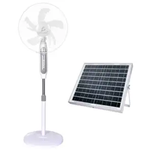 Ventilador con panel solar luz led y entrada usb / clr.66