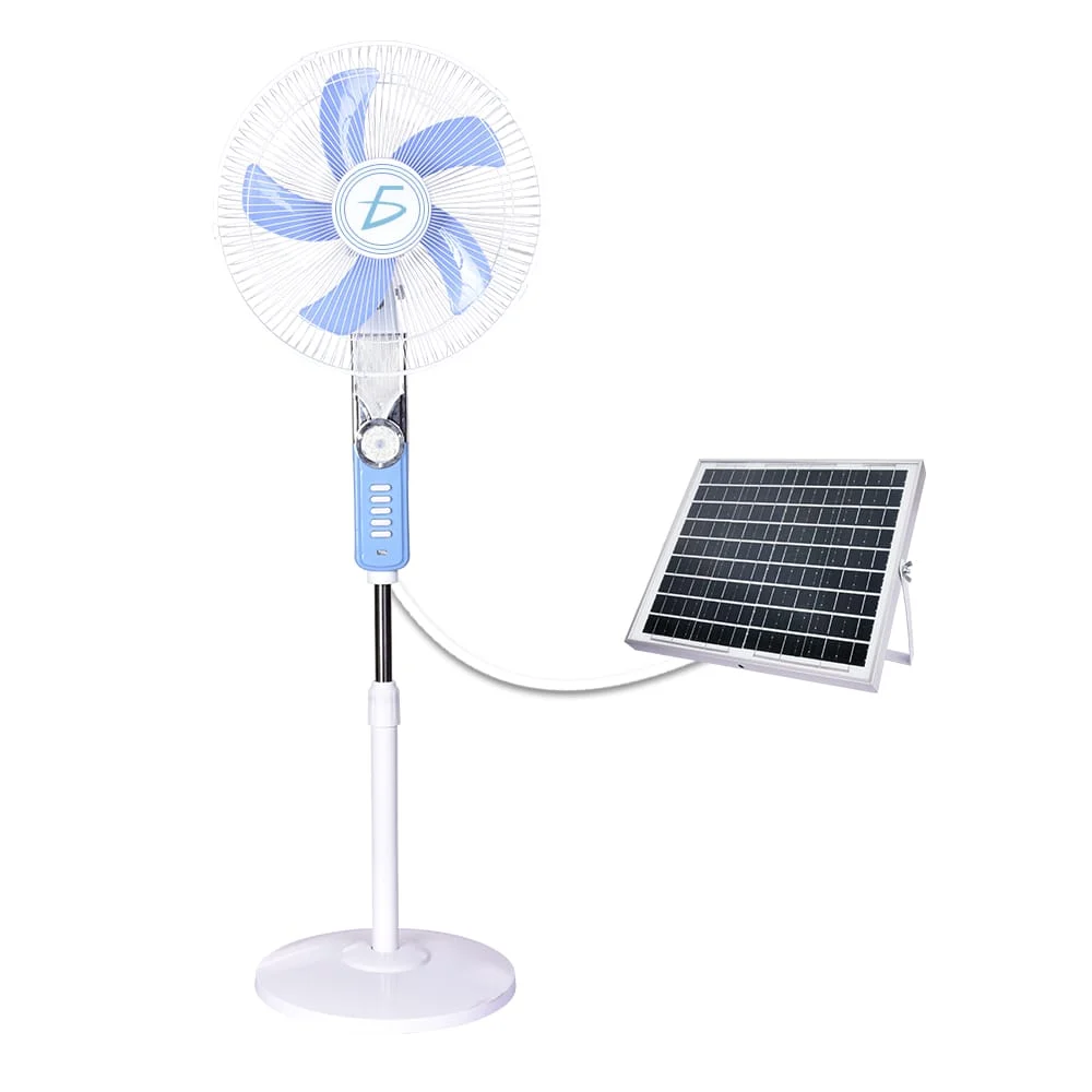 Ventilador solar de 16 pulgadas con 5 aspas y 3 velocidades + panel s…