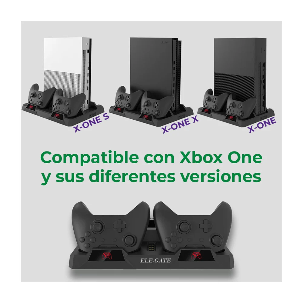 Soporte multifuncional de xbox one s con ventilador, cargadores para …