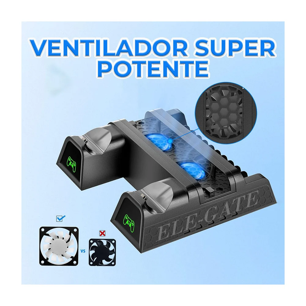 Soporte multifuncional ps4 con ventilador, cargadores para control y …