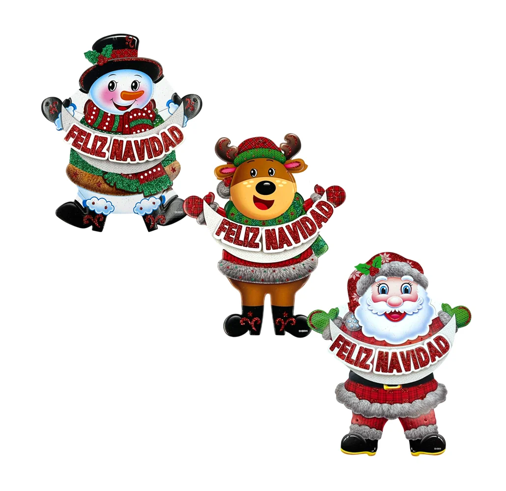 Adorno colgante de hielo seco con diseño de personajes navideños y le…