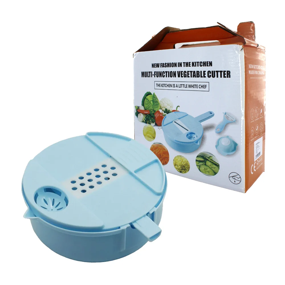 Cortador manual de verduras con capacidad de 1.8L y accesorios interc…