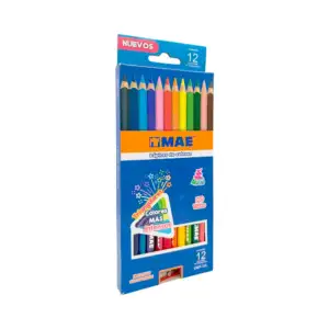 Caja de 12 lápices de colores triangulares mae con punta gruesa de 4m…