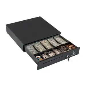 Caja registradora de metal con 5 compartimentos y juego de 2 llaves d…