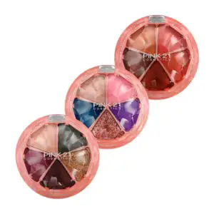 1pza estuche circular con paleta de sombras para ojos compacto, 5 ton…