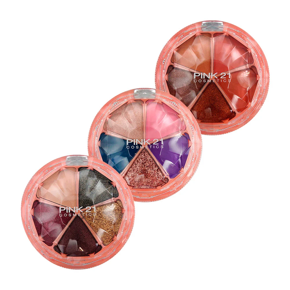 1pza estuche circular con paleta de sombras para ojos compacto, 5 ton…