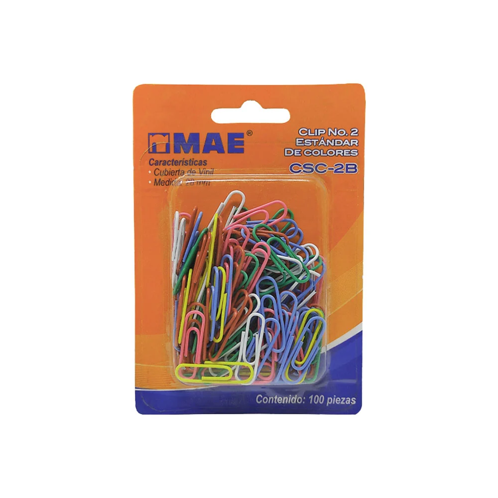 Paquete con 100 clips de colores mae, 28mm / csc-2b