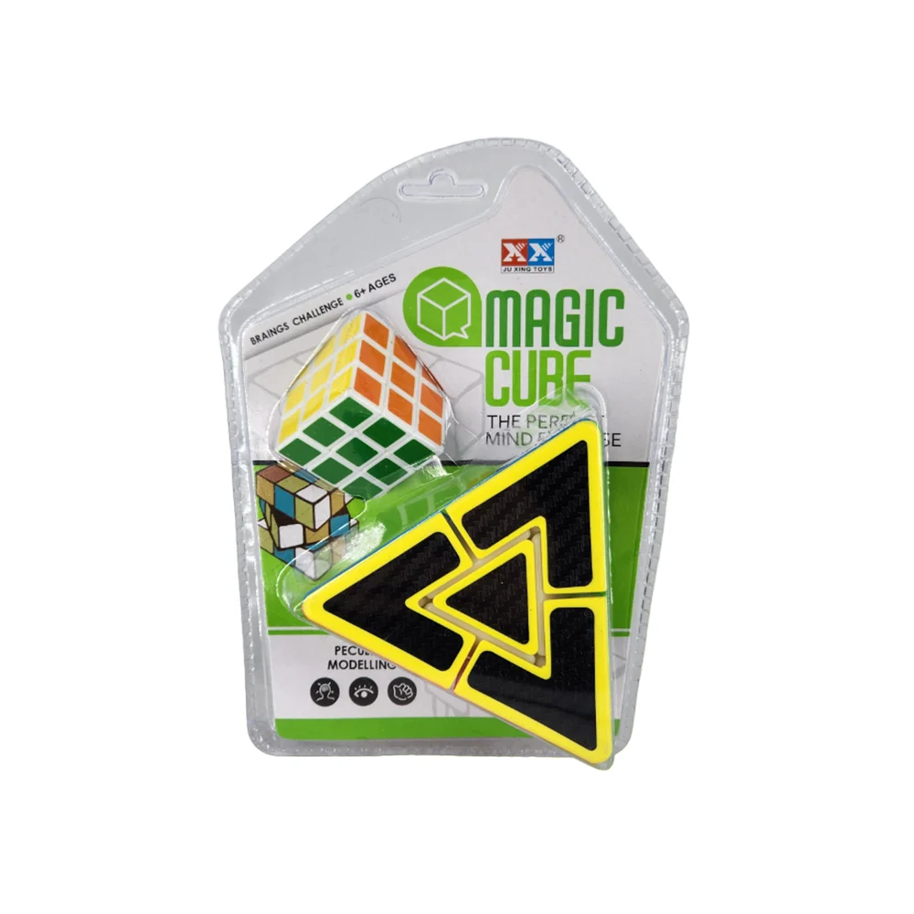 Blíster juego de 2 cubos rubik en forma de pirámide y mini cubo magic…