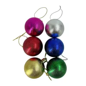 Paquete con 6 esferas metálicas de diversos colores con relieves, 5cm…