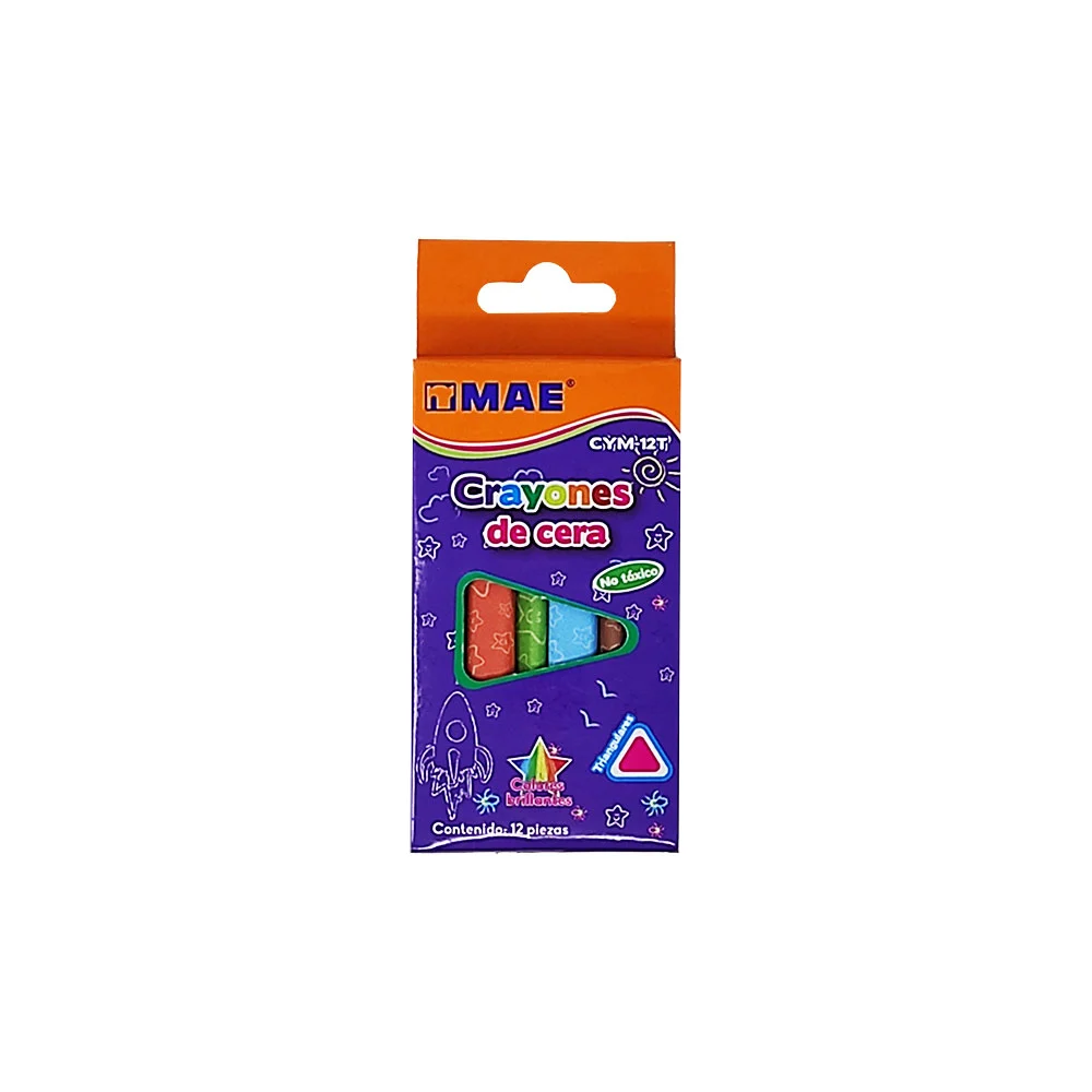 Caja con 12 crayones crayolas delgados mae en forma triangular de col…