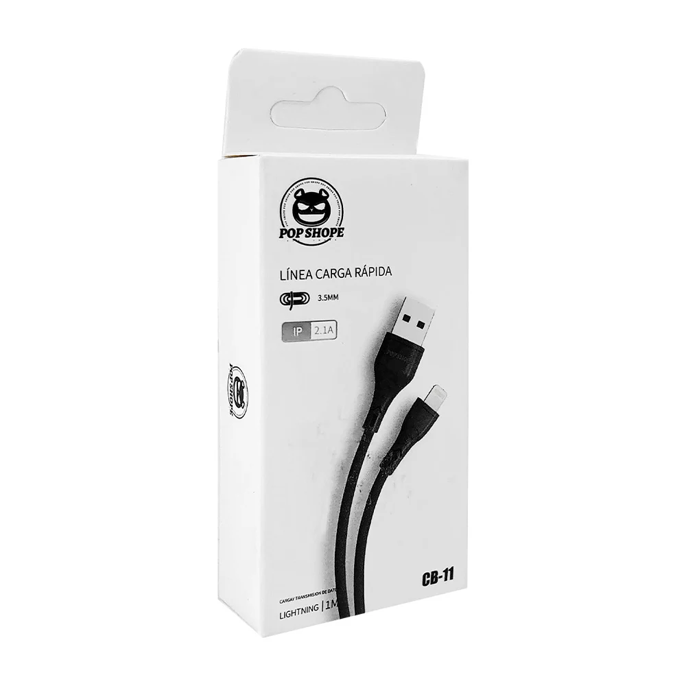Cable de carga rápida con entrada usb a lightning, 1m, 2.1a, 3.5mm, v…