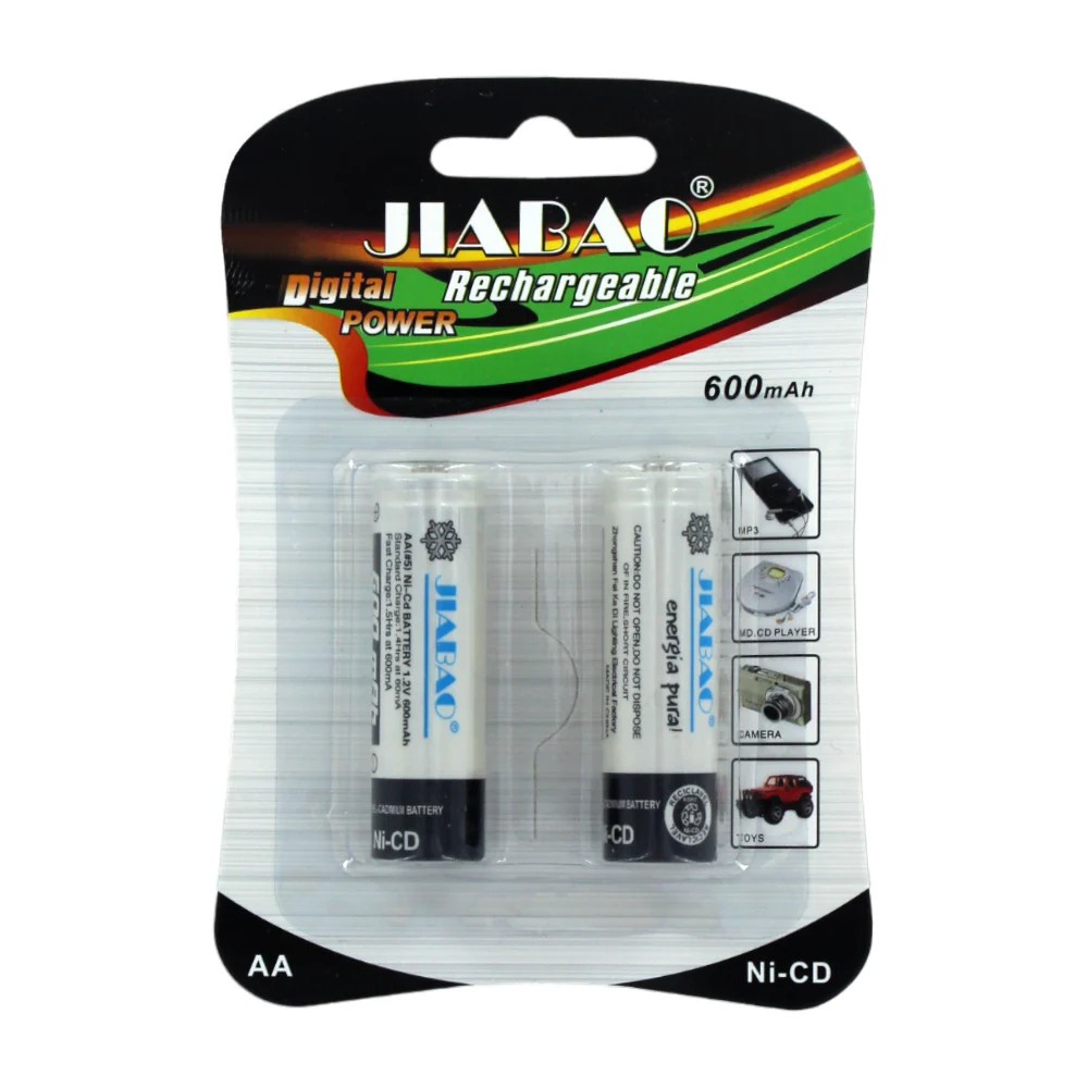 Blíster con 2 baterías recargables doble a de 600mah / jiabao recharg…