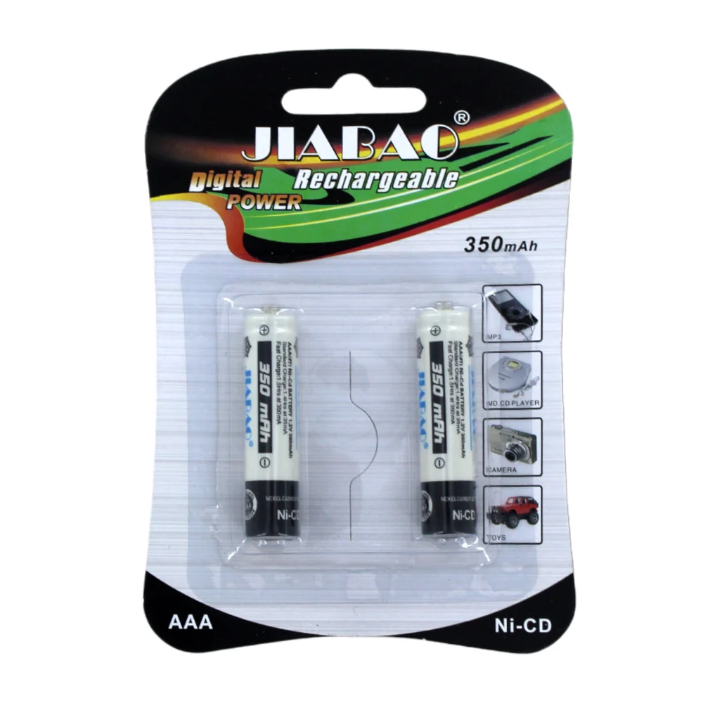 Blíster con 2 baterías recargables triple a con 350mah / jiabao recha…
