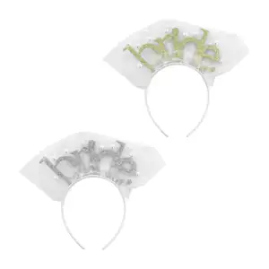 1pza Diadema con tul y perlas + frase bride, variedad de colores / dd…