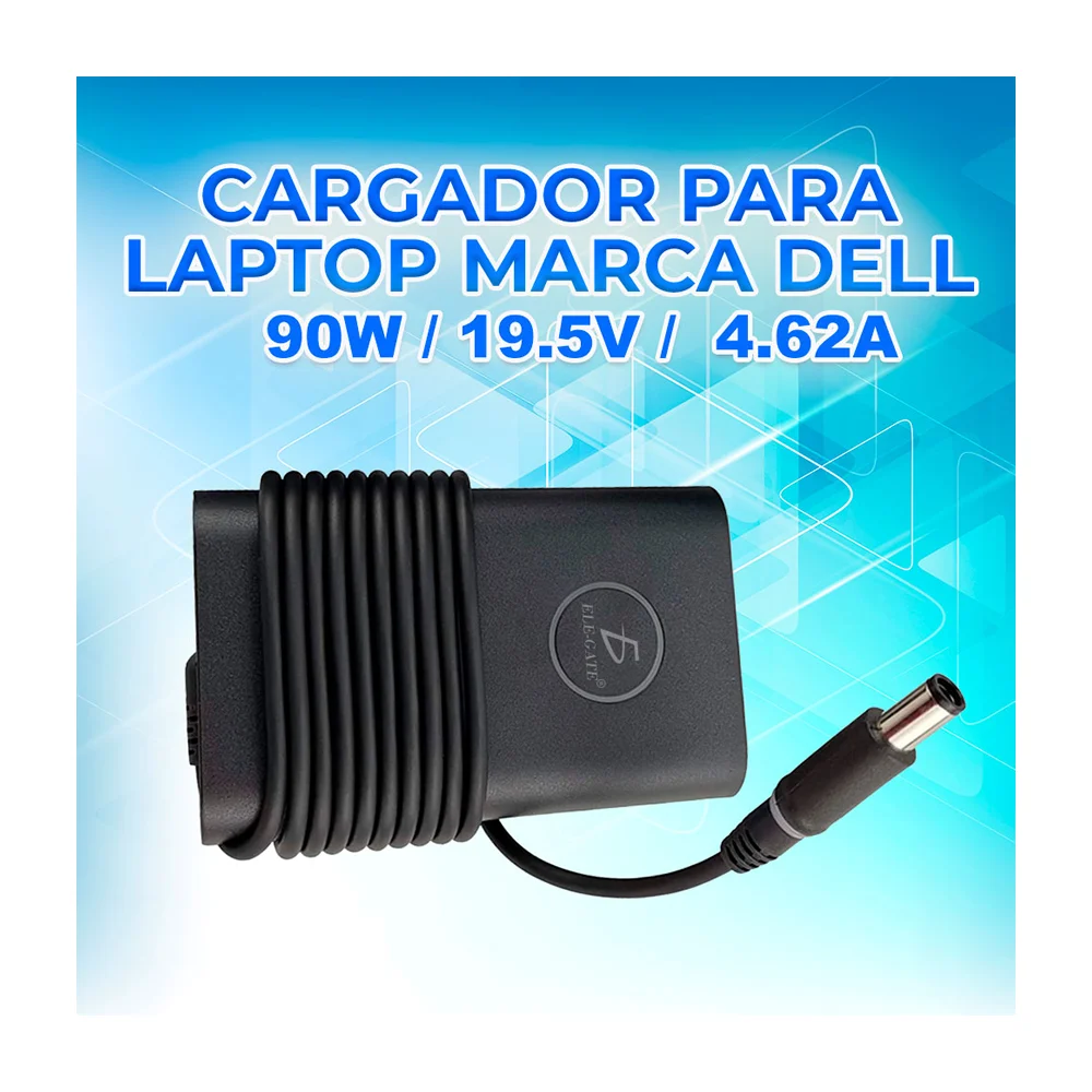 Cargador laptop compatible de dell 90w 19.5v 4.62a 7.4×5.0 mm
