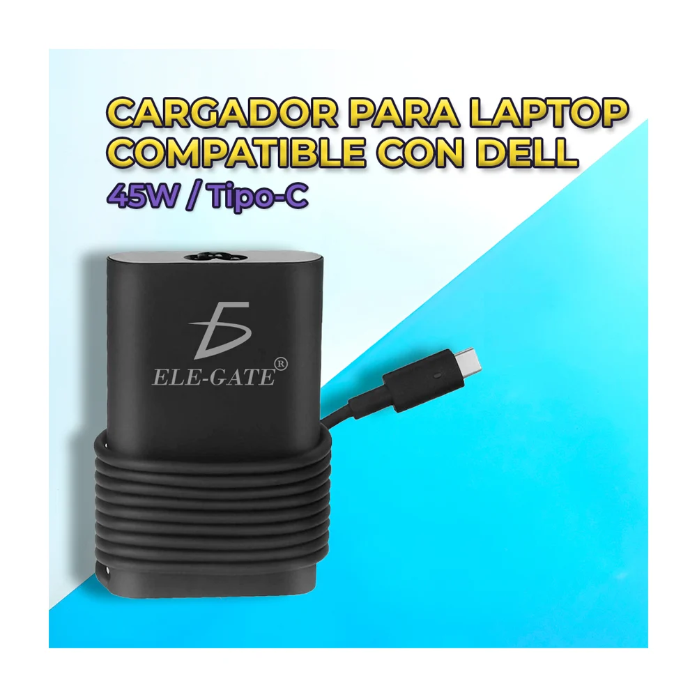 Cargador laptop compatible dell usb tipo-c 45w 20v 2.25a