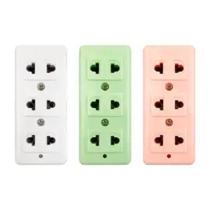 1pza Barra chica de multicontactos montable, de pared, con 3 tomacorr…