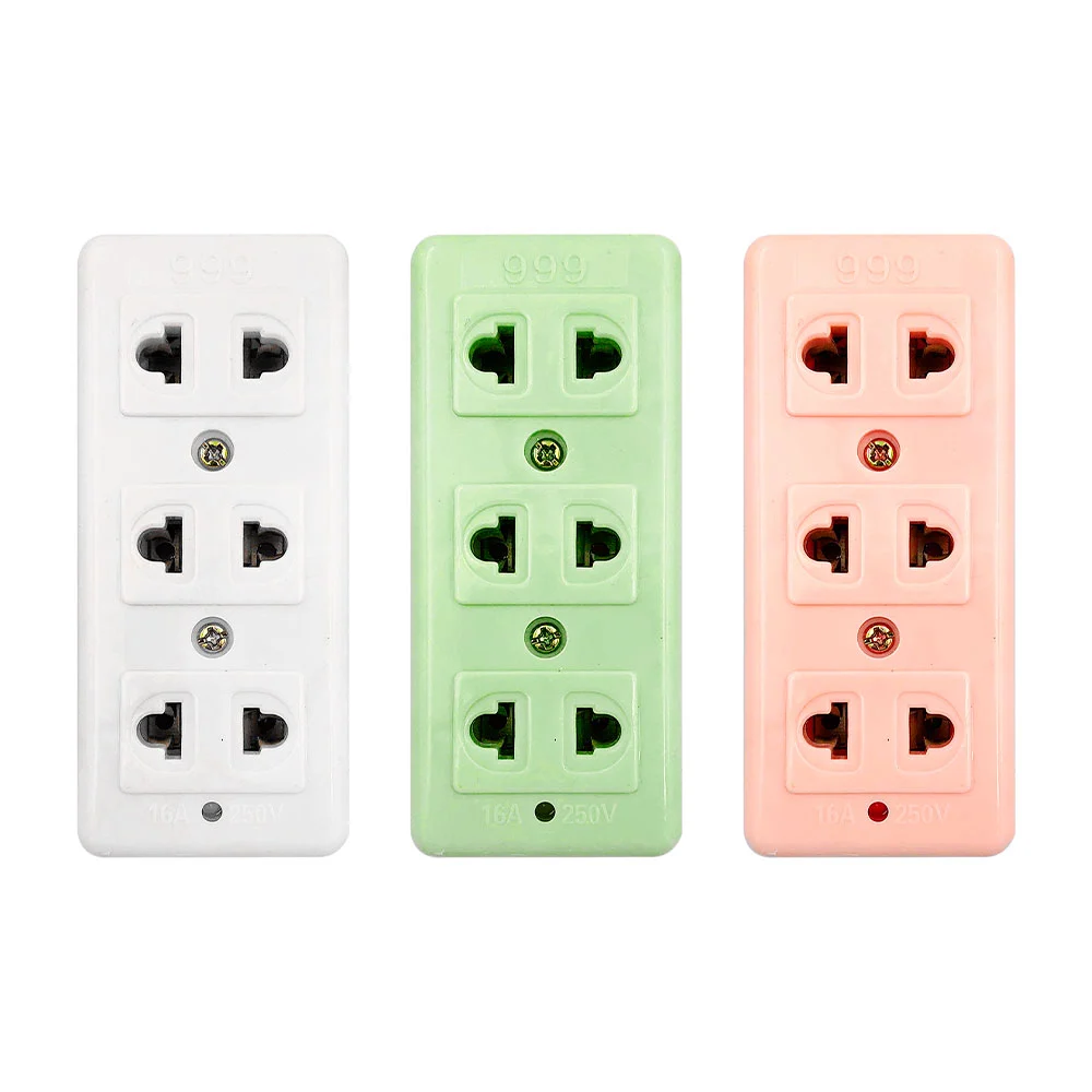1pza Barra chica de multicontactos montable, de pared, con 3 tomacorr…
