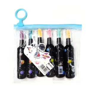 Blíster 6 mini marcatextos de colores en diseño de botellita con esta…