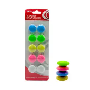 Blíster con 10 mini imanes con forma de botón, variedad de colore / d…