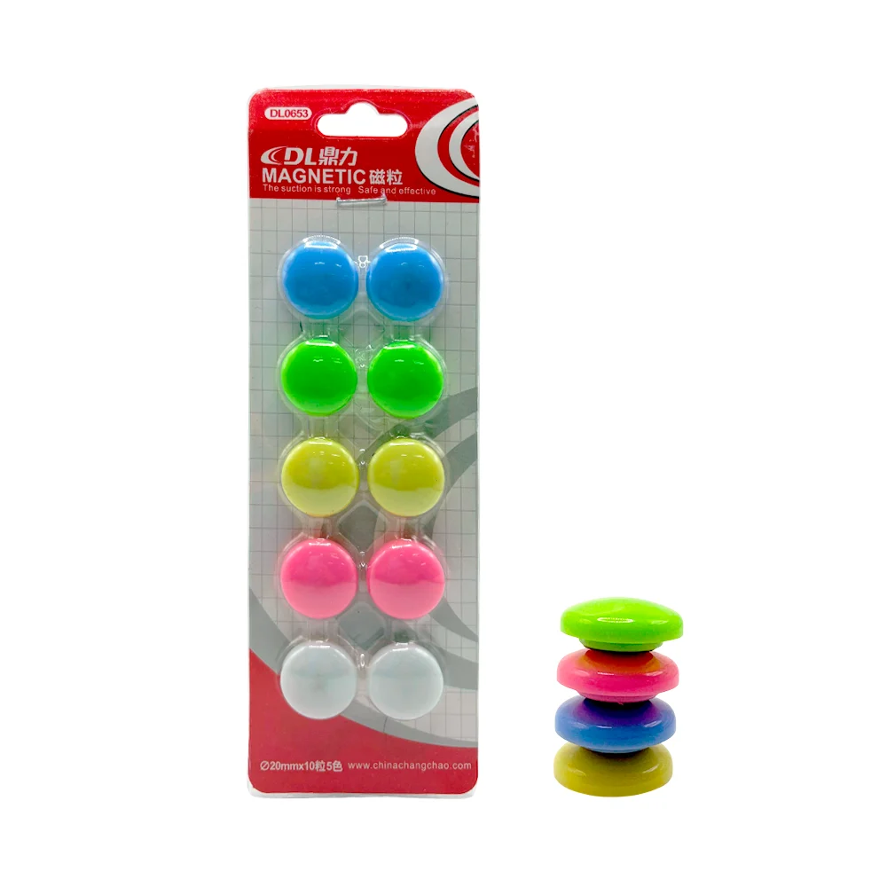 Blíster con 10 mini imanes con forma de botón, variedad de colore / d…