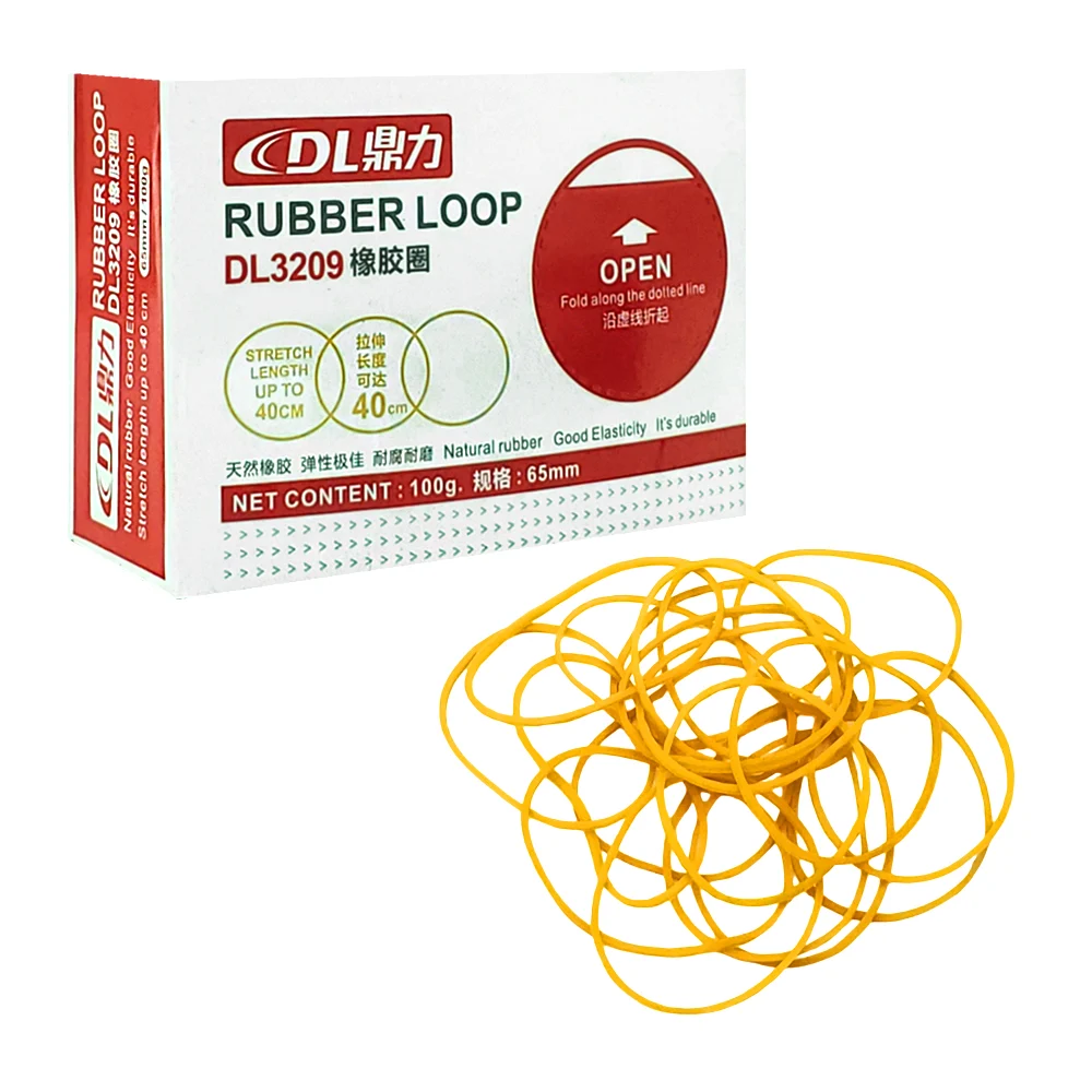 Caja con 100g de ligas de hule, expandible a 40cm / rubber loop