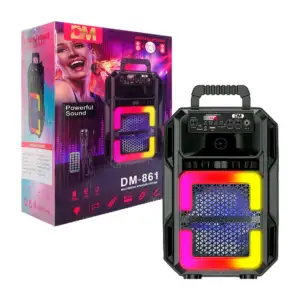 Bocina 8 pulgadas recargable, conexión bluetooth entrada usb, tf, aux…