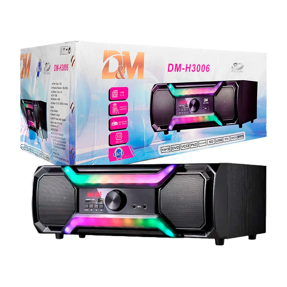 Bocina grande cuadrada bluetooth entrada usb, tf, radio fm, entrada p…