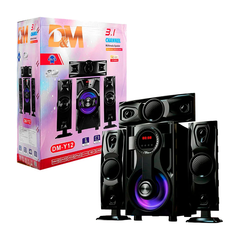Equipo de sonido bluetooth con 3 amplificadores conexión auxiliar, us…