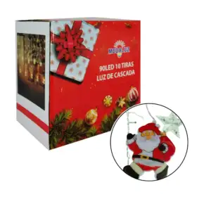 Serie de luces 90 led en cascada moda luz 10 figuras de santa claus y…