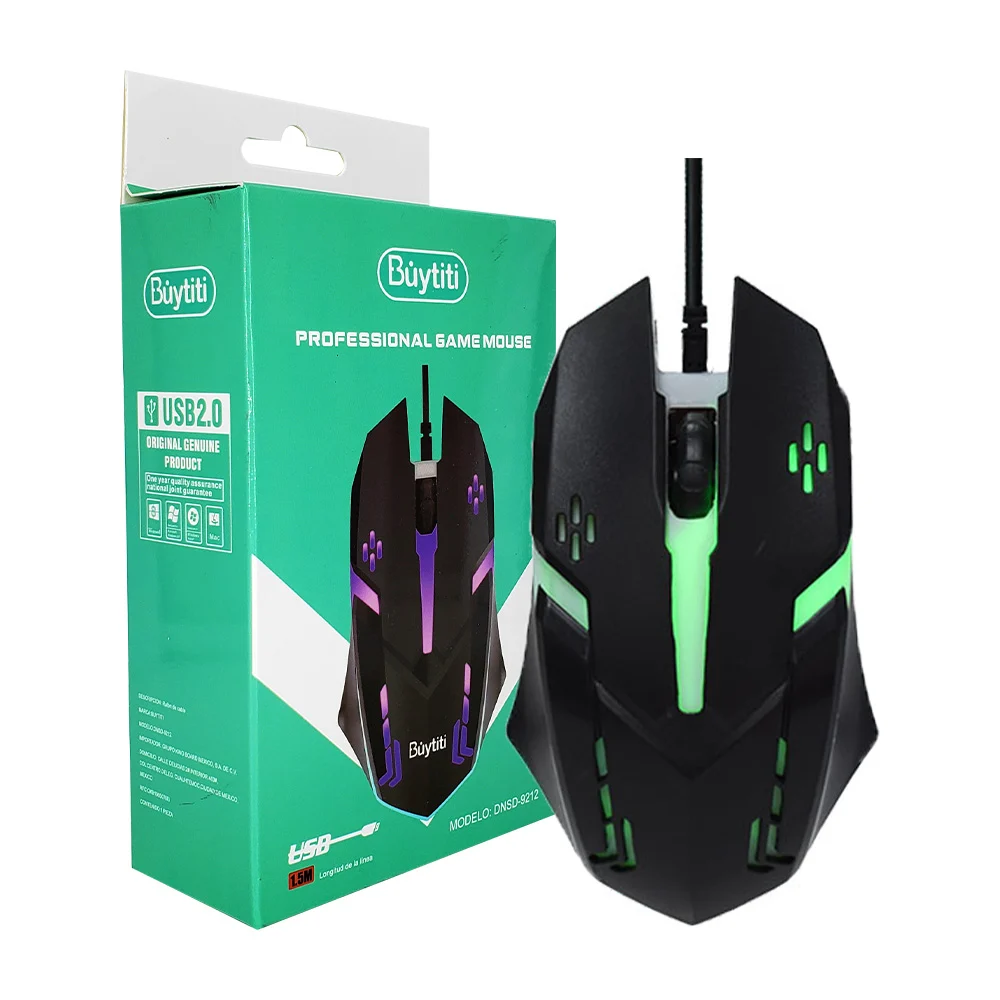 Mouse gamer alámbrico buytiti con luces led, variedad de colores / 65…
