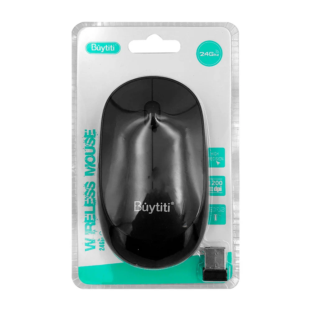 Mouse inalámbrico buytiti de color negro, 2.4ghz, 1200dpi / wireless …