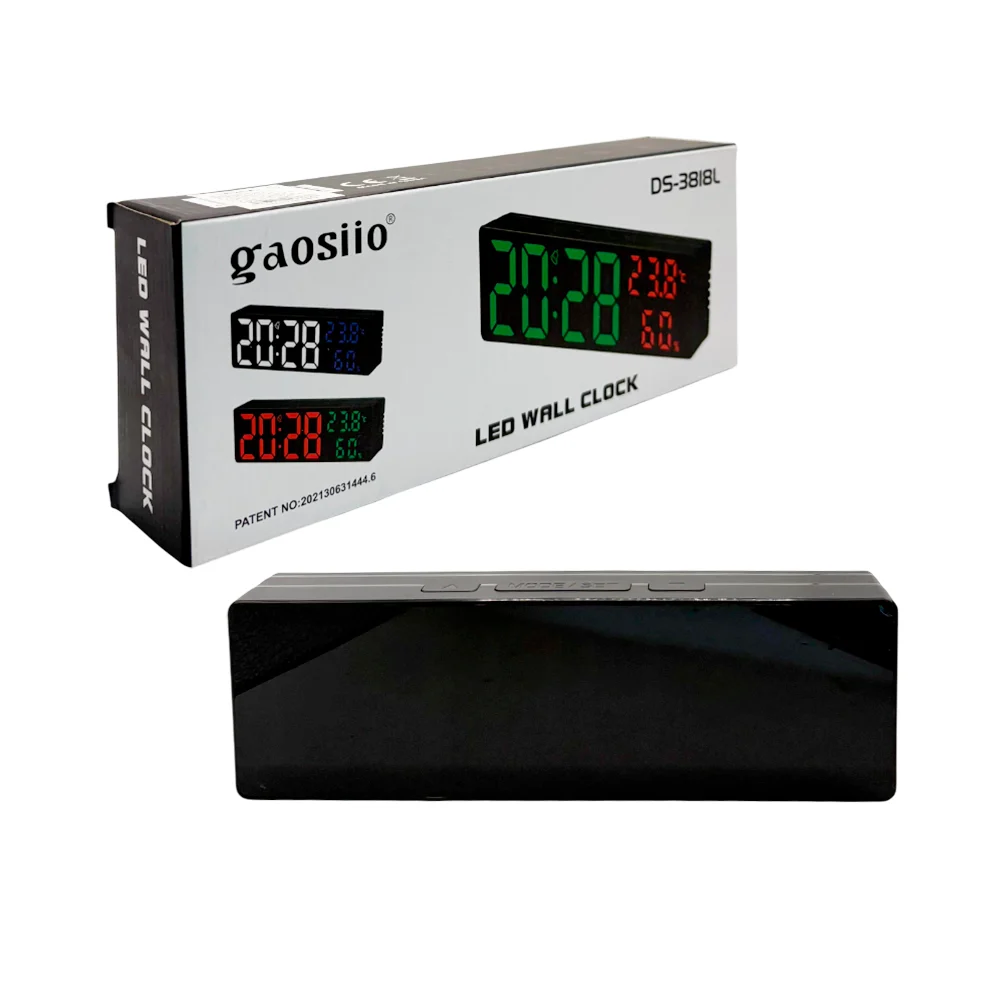 1pza Reloj despertador rectangular con botones en la parte superior y…